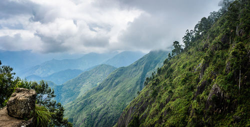 Panoramic view of mountains against sky