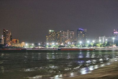 City lit up at night