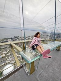 Woman sitting on chair