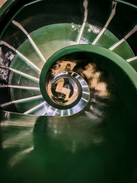 High angle view of spiral staircase