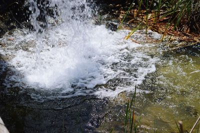 Water flowing through rocks