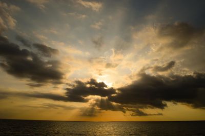 Scenic view of sea at sunset