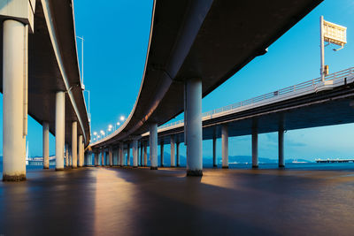 Low angle view of bridge against clear sky