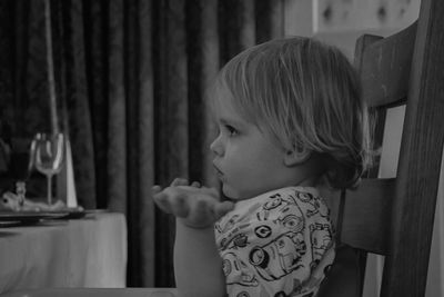 Close-up of girl looking away