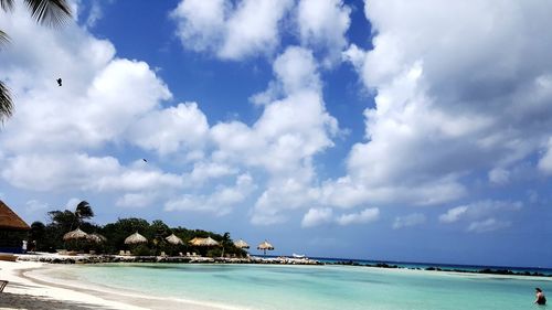 Scenic view of beach against sky