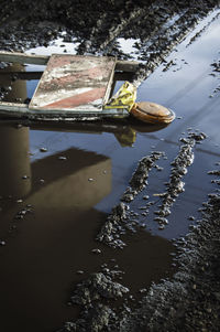 High angle view of a boat