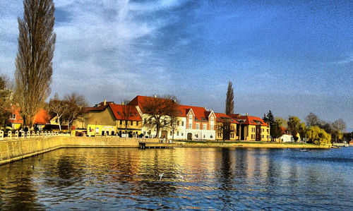 View of canal along buildings