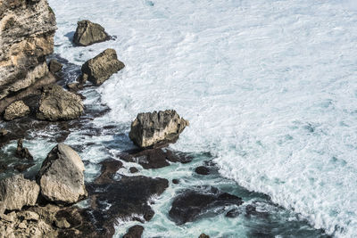 Rocks in sea