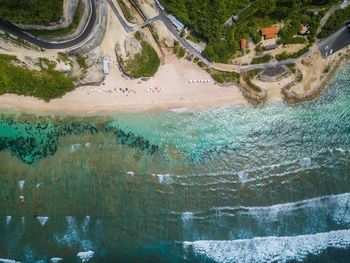 High angle view of swimming pool