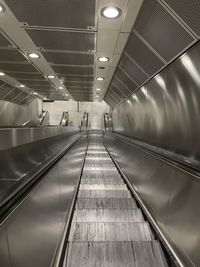 Low angle view of escalator