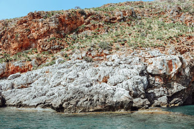 Rock formations by sea