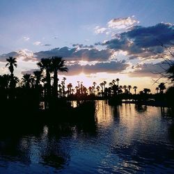 Scenic view of sea at sunset