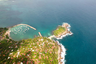 The bay and the coast with hotels in sri lanka.