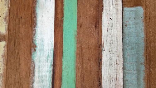 Full frame shot of painted wooden planks