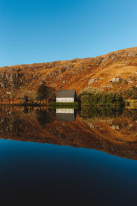 Reflection in water at gougane barra ireland