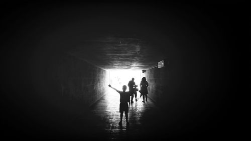 Woman in tunnel