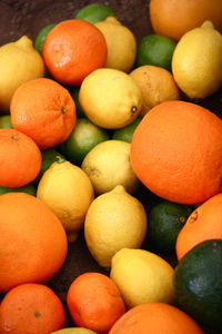 Full frame shot of oranges in market