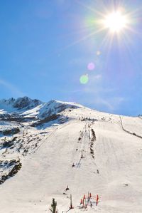 Scenic view of snowcapped mountain against sky