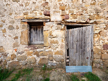 Closed door of old building