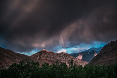 Panoramic view of mountains against sky