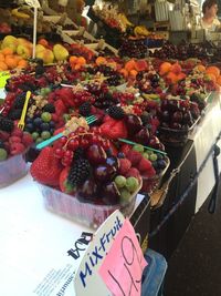 Food for sale at market stall