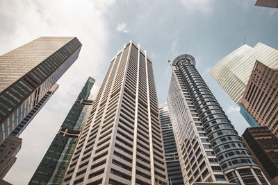 Low angle view of modern buildings against sky