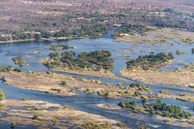 High angle view of sea shore