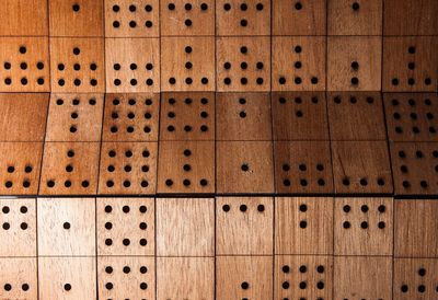 Close-up of wood with holes