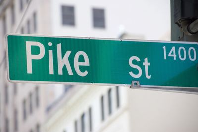 Close-up of road sign