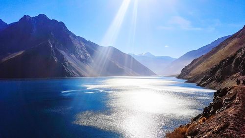 Panoramic view of sea against sky on sunny day