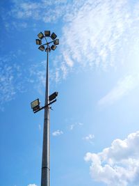 Low angle view of street light against sky