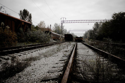Railroad track on railroad track