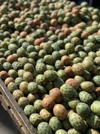 Close-up of blueberries in market