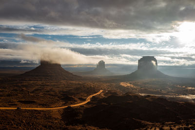 Scenic view of desert landscape against sky