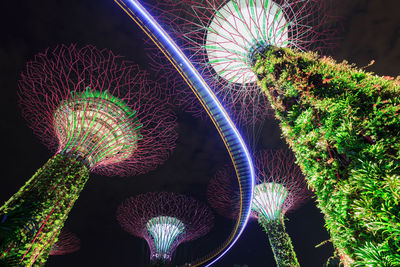 Low angle view of illuminated ferris wheel at night