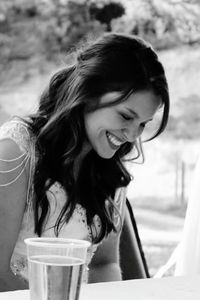 Close-up of young woman drinking glasses