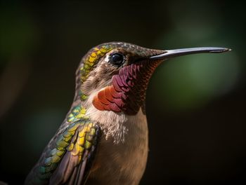 Close-up of bird flying against blurred background