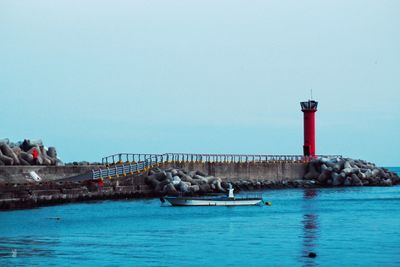 Lighthouse in calm sea