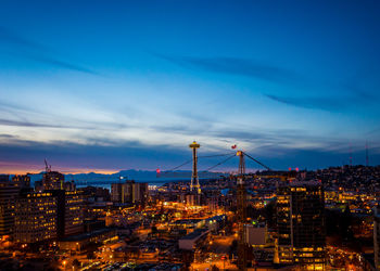 Cityscape against blue sky