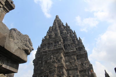 Low angle view of temple against sky