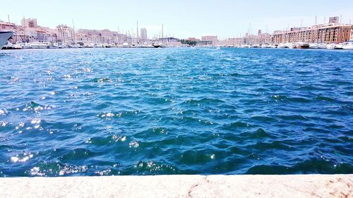 Boats in harbor