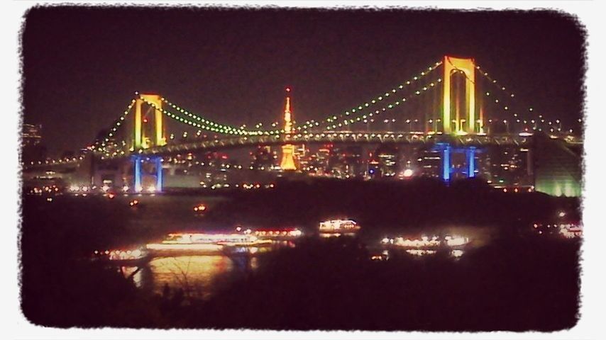 architecture, built structure, night, connection, bridge - man made structure, illuminated, engineering, river, city, transfer print, water, building exterior, suspension bridge, sky, bridge, auto post production filter, travel destinations, dusk, outdoors, no people