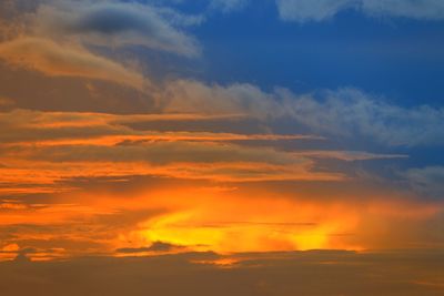 Scenic view of dramatic sky during sunset