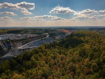 High angle view of landscape against sky