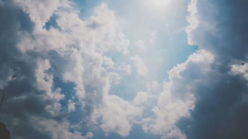 Low angle view of cloudy sky