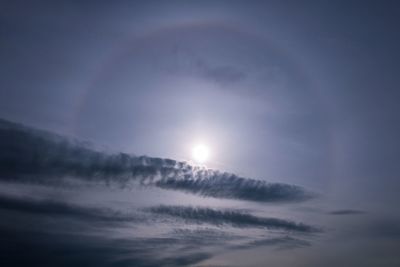 Low angle view of moon in sky