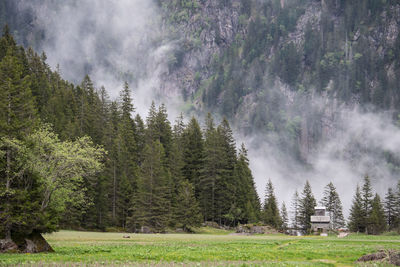 Scenic view of landscape against cloudy sky