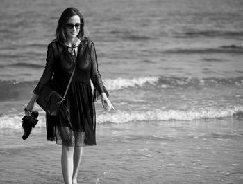 Portrait of woman on beach