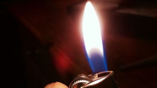 Close-up of lit candle