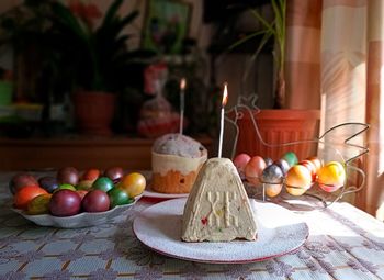Close-up of food on table